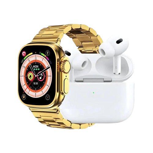 i20 Ultra Max Suit 7‑in‑1 Smartwatch + Wireless Earbuds Combo