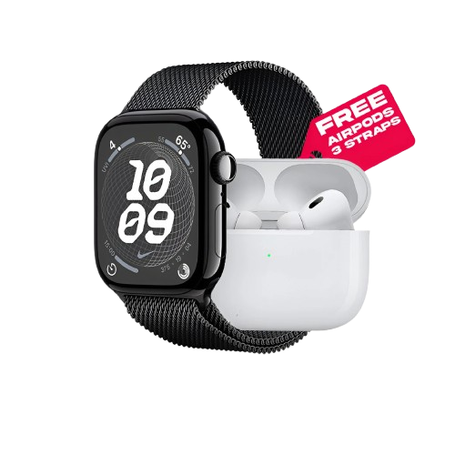 S9 Pro Max Smart Watch with Wireless Earbuds | Series 9 Combo with 2 Straps | Bluetooth Calling & Fitness Tracker