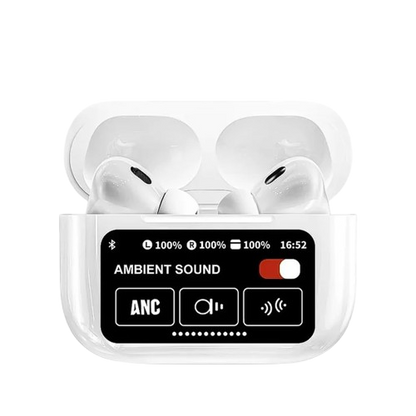 A9 Pro Touch Screen AirPods Pro with Active Noise Cancellation (ANC) & LCD Display | Bluetooth 5.0 Wireless Earbuds