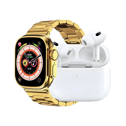 i20 Ultra Max Suit 7‑in‑1 Smartwatch + Wireless Earbuds Combo